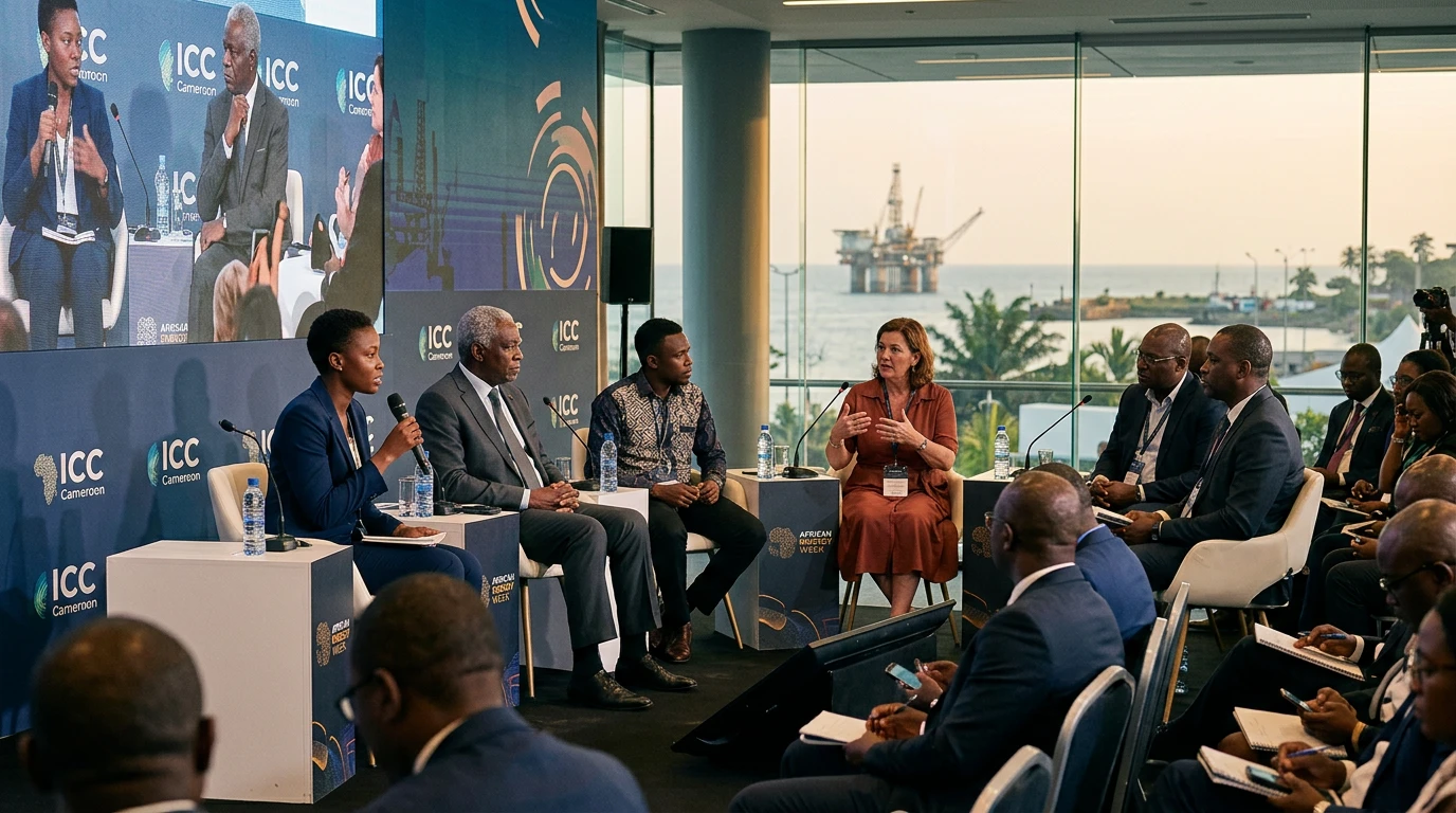 Sylvie Bebohi Ebongo, HBE Avocats, modératrice au Forum ICC YAF sur l'industrie pétrolière et gazière africaine à Douala. Sylvie Bebohi Ebongo, HBE Avocats, moderator at the ICC YAF Forum on the African oil and gas industry in Douala